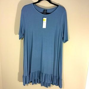 Denim blue ruffle tunic